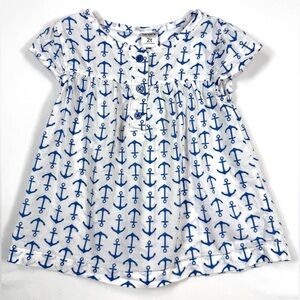 CARTER’S‎ Girls Anchor Print Top 2T Nautical Short Sleeve Lightweight Boating